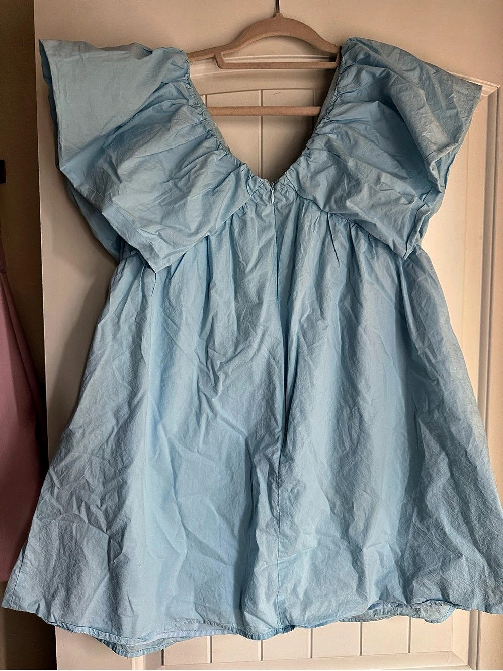 day + moon Blue Ruffle Blouse Like New